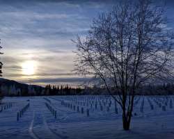 The gravesites are mostly unreachable because of snowfall throughout the year The gravesites are mostly unreachable because of snowfall throughout the year.